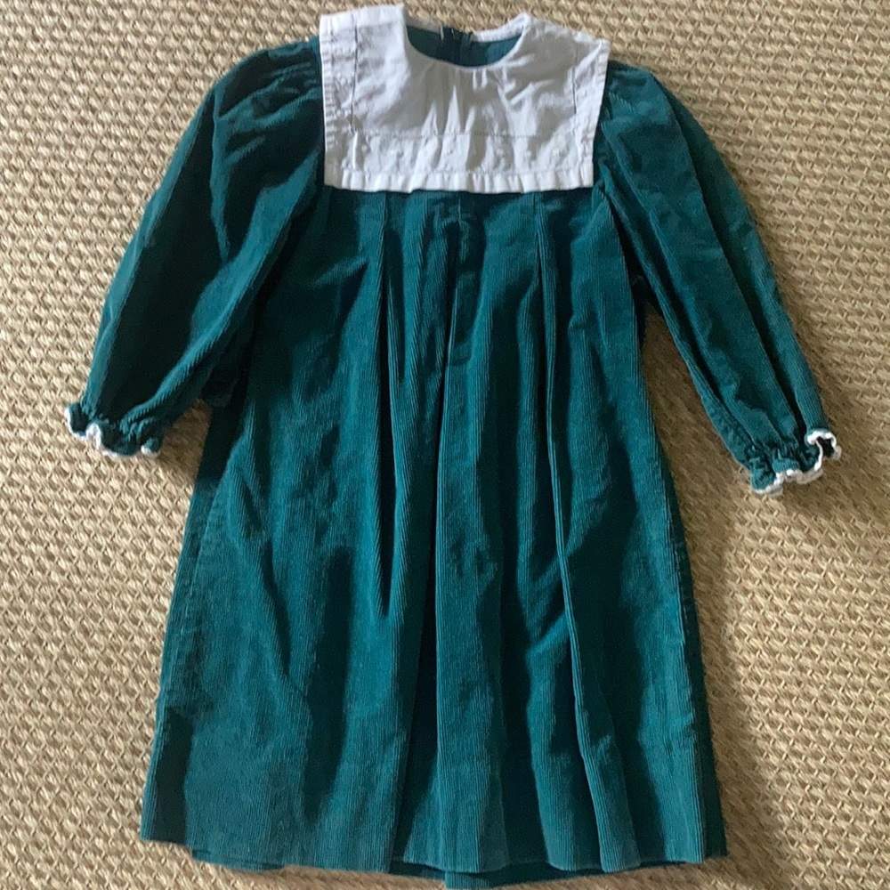 Forest green corduroy holiday dress